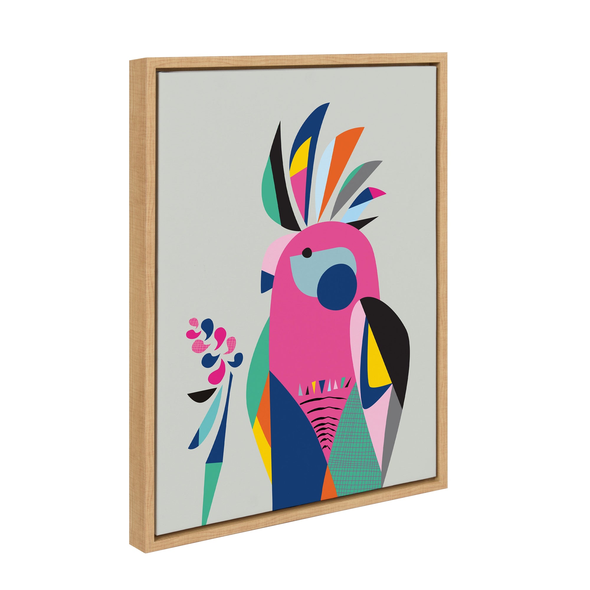 Sylvie Galah Framed Canvas by kateandlaurel - main product image for Resin Society