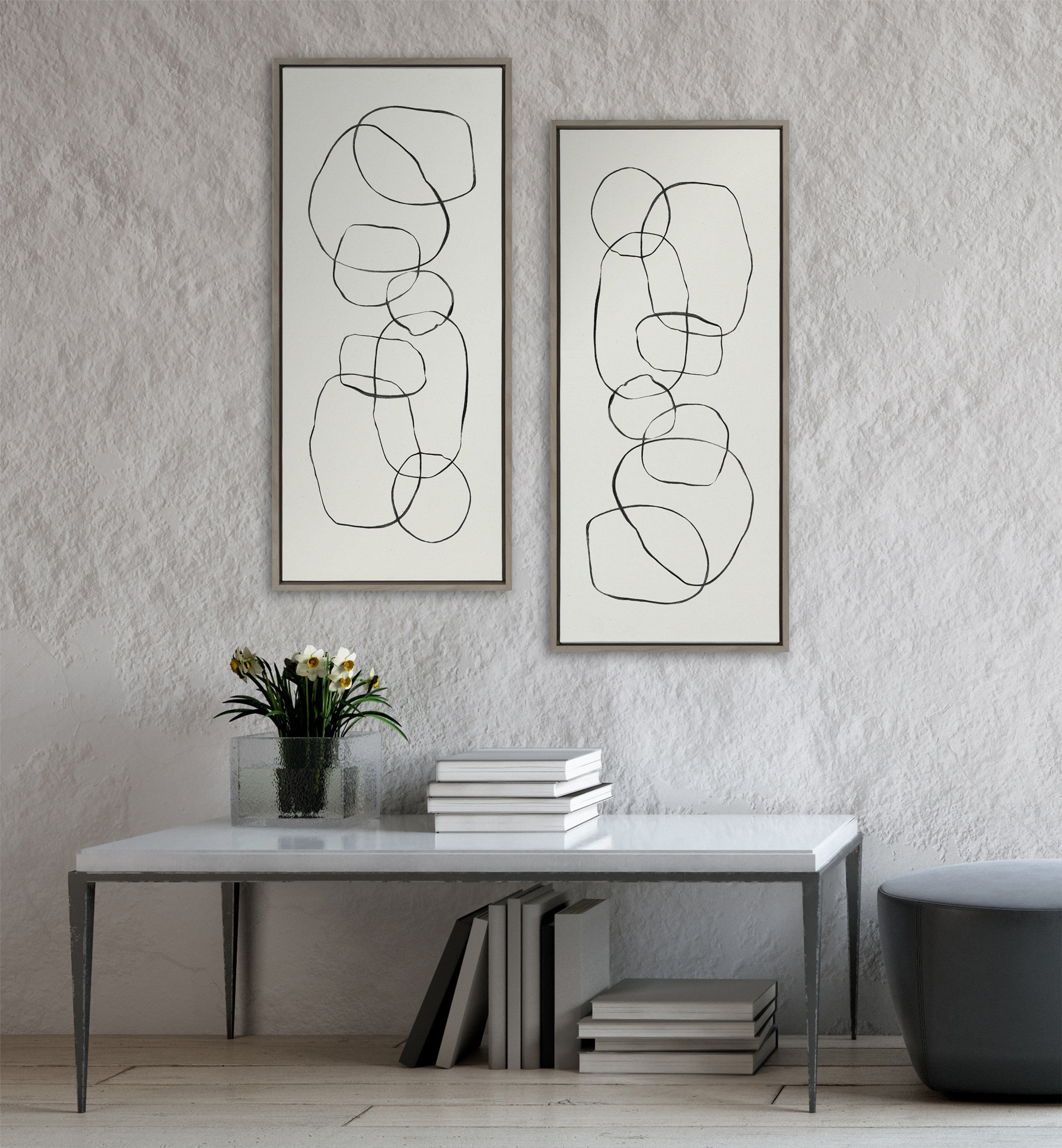 Sylvie Dancing Circles Framed Canvas by kateandlaurel - product image 11 for Resin Society