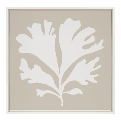 Sylvie Sophisticated Neutral Coral Beige Framed Canvas by The Creative Bunch Studio
