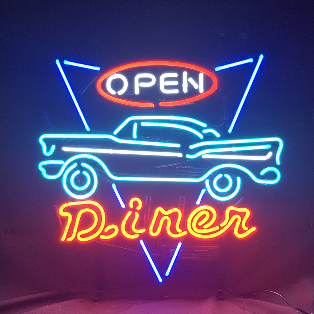 Open Diner Car Motel Neon Signs Light by Neon Signs Land - main product image for Resin Society