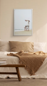 Sylvie Wood Ocean Beach Lifeguard Tower Framed Canvas by kateandlaurel - product image 5 for Resin Society