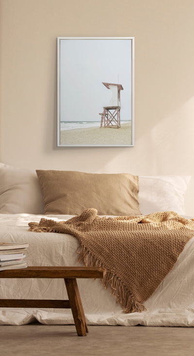 Sylvie Wood Ocean Beach Lifeguard Tower Framed Canvas by kateandlaurel - product image 5 for Resin Society