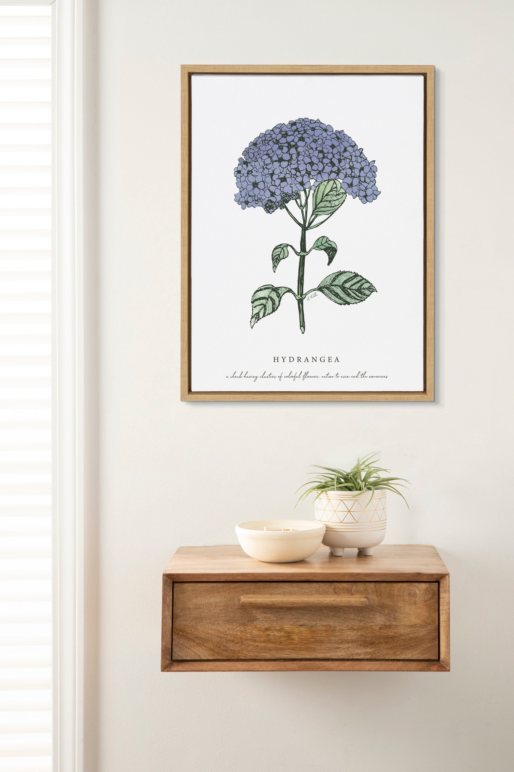 Sylvie Blooming Hydrangea Framed Canvas by kateandlaurel - product image 4 for Resin Society