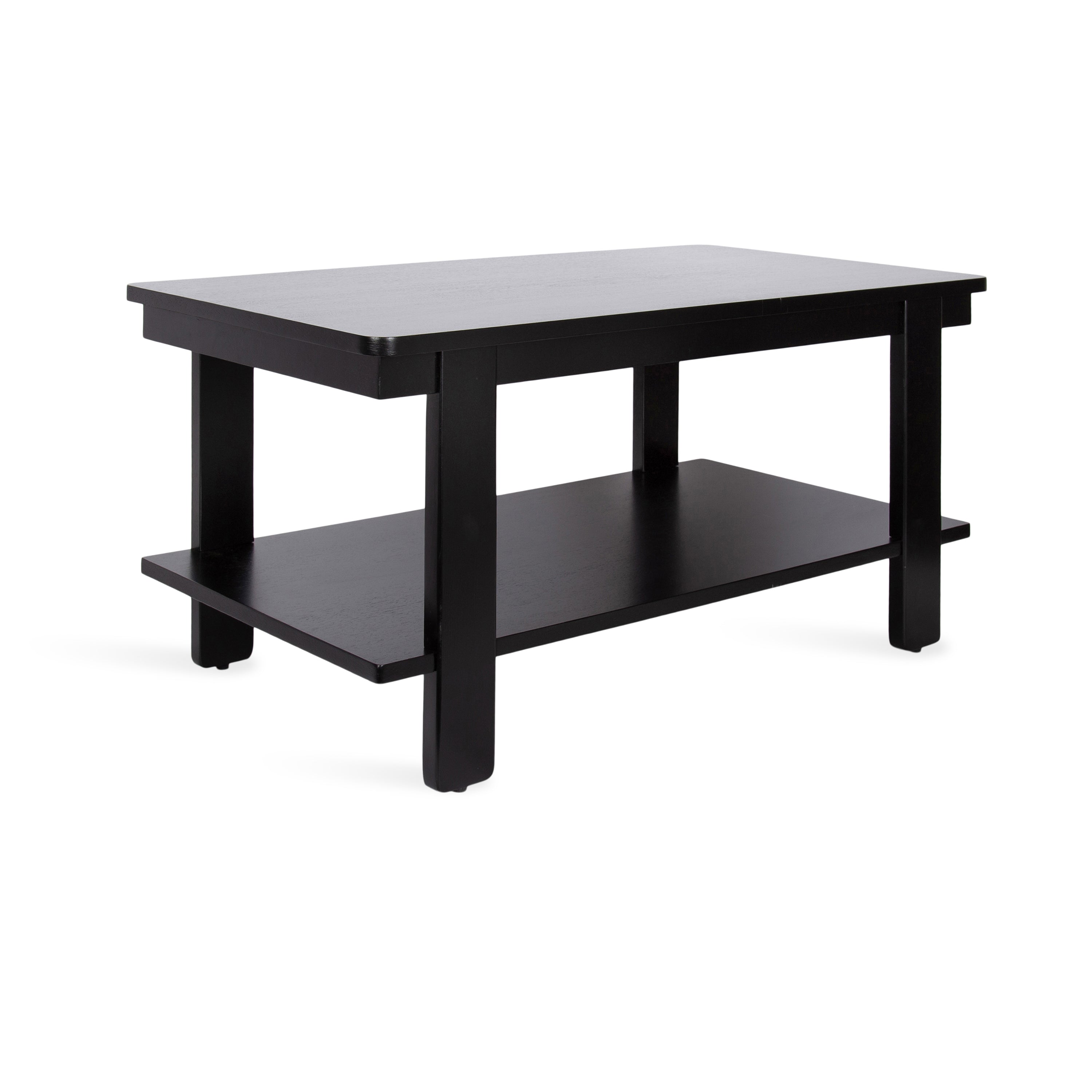 Foxford Rectangle Coffee Table in walnut brown finish with two wooden tiers