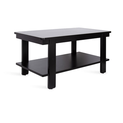Foxford Rectangle Coffee Table in walnut brown finish with two wooden tiers