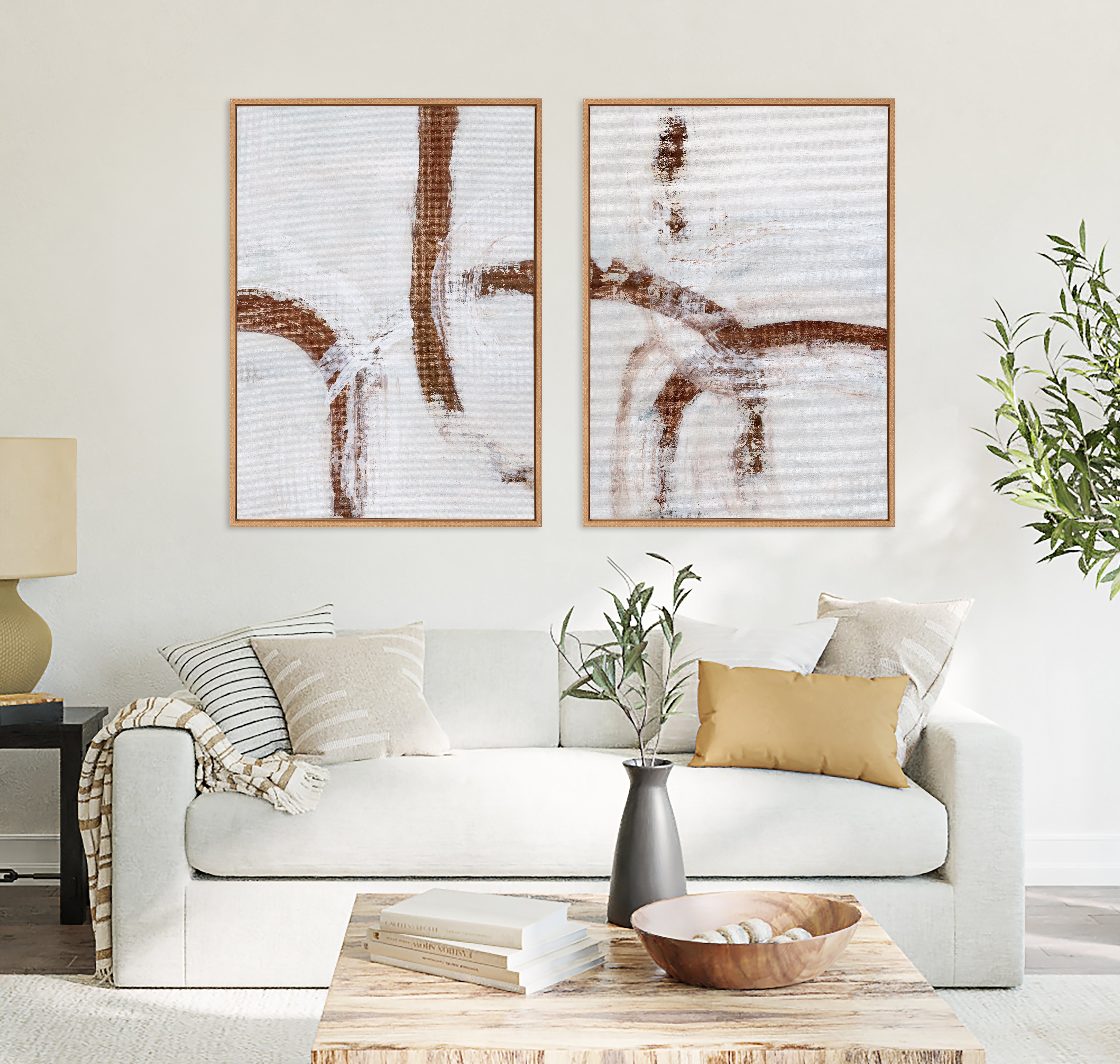 Sylvie Beaded Pathways of Time I and II Framed Canvas Art Set by Nikita Jariwala