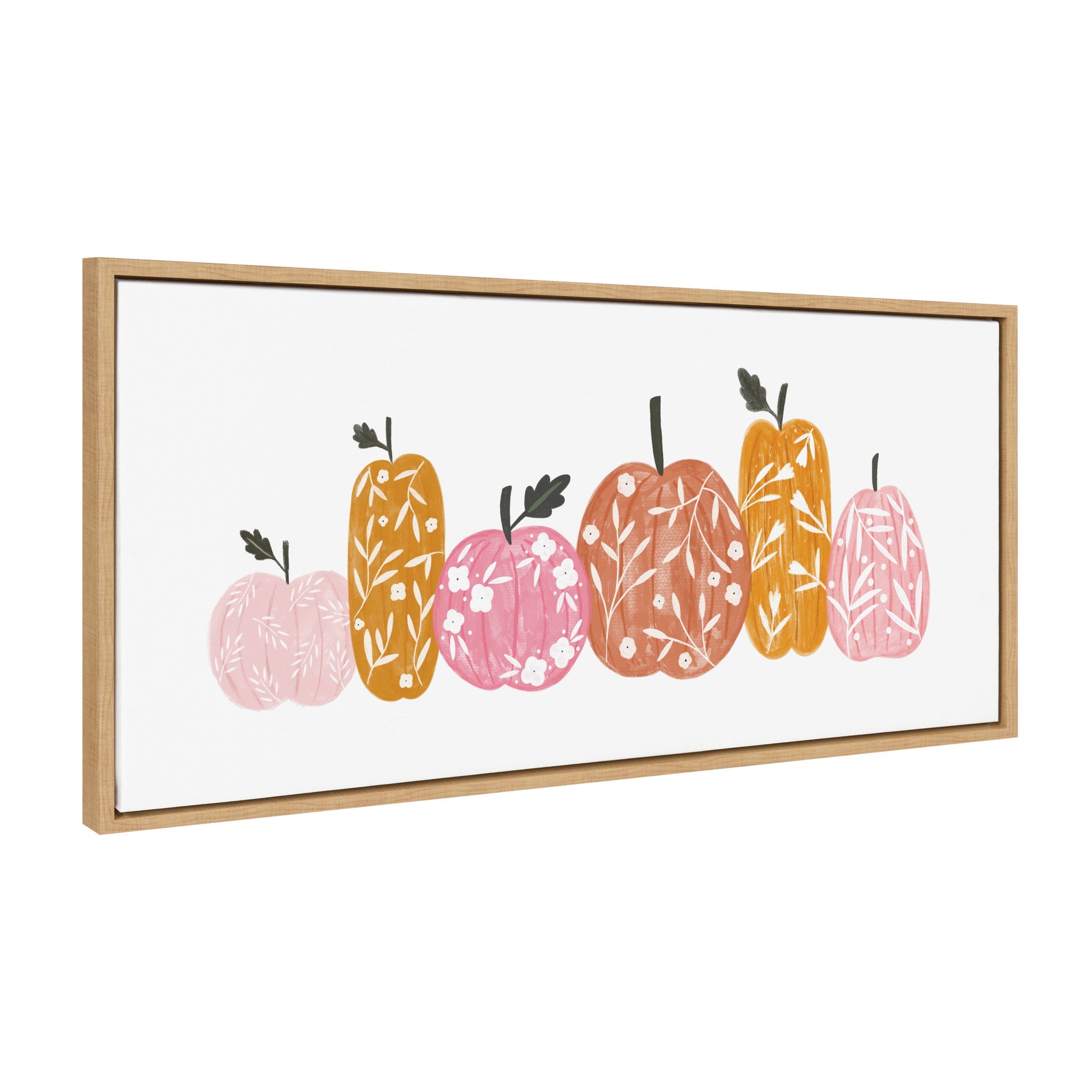 Sylvie Crafted Pumpkins framed canvas art by Duchess Plum with autumn-themed pumpkin artwork in a modern polystyrene frame