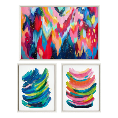 Sylvie Brushstroke and Bright Abstract Framed Canvas Set by kateandlaurel - product image 8 for Resin Society