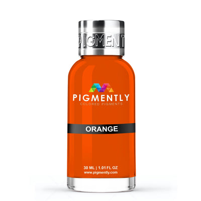 Orange Liquid Epoxy Dye bottle and sample color