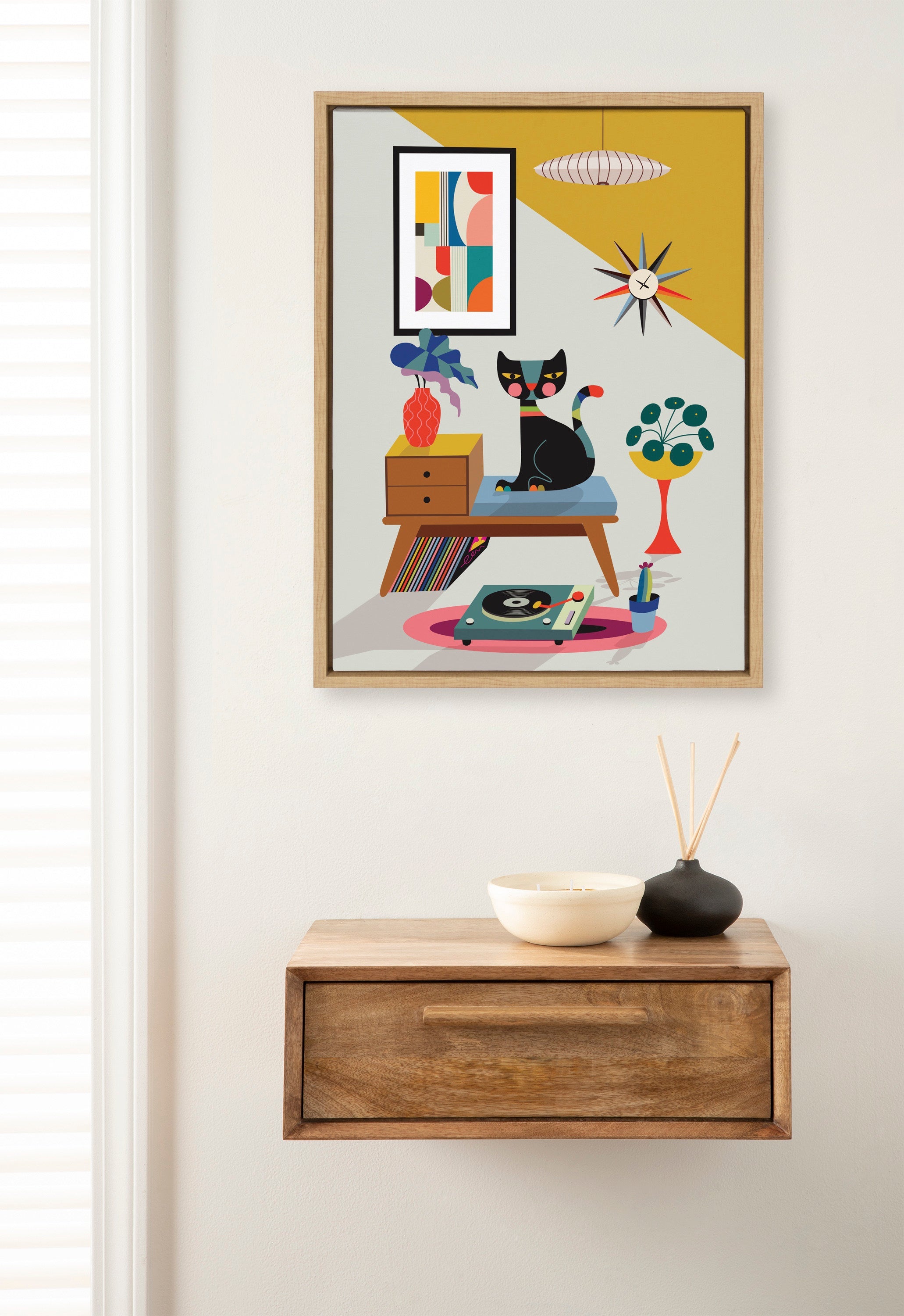 Sylvie Record Player Framed Canvas by kateandlaurel - product image 10 for Resin Society