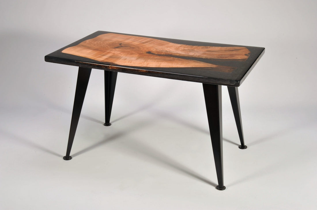 Figured Norway Maple Epoxy Table/Desk by Enrico Bartolini - main product image for Resin Society