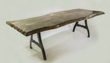 Live Edge Dining Table w/ EB Cast Iron Legs by Enrico Bartolini - main product image for Resin Society