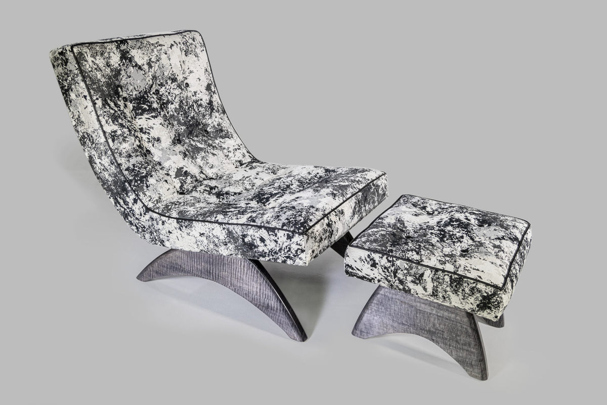 Lounge Chair and Ottoman – Black and White by Enrico Bartolini - main product image for Resin Society