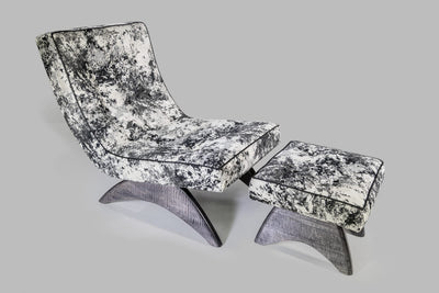 Lounge Chair and Ottoman – Black and White by Enrico Bartolini - main product image for Resin Society