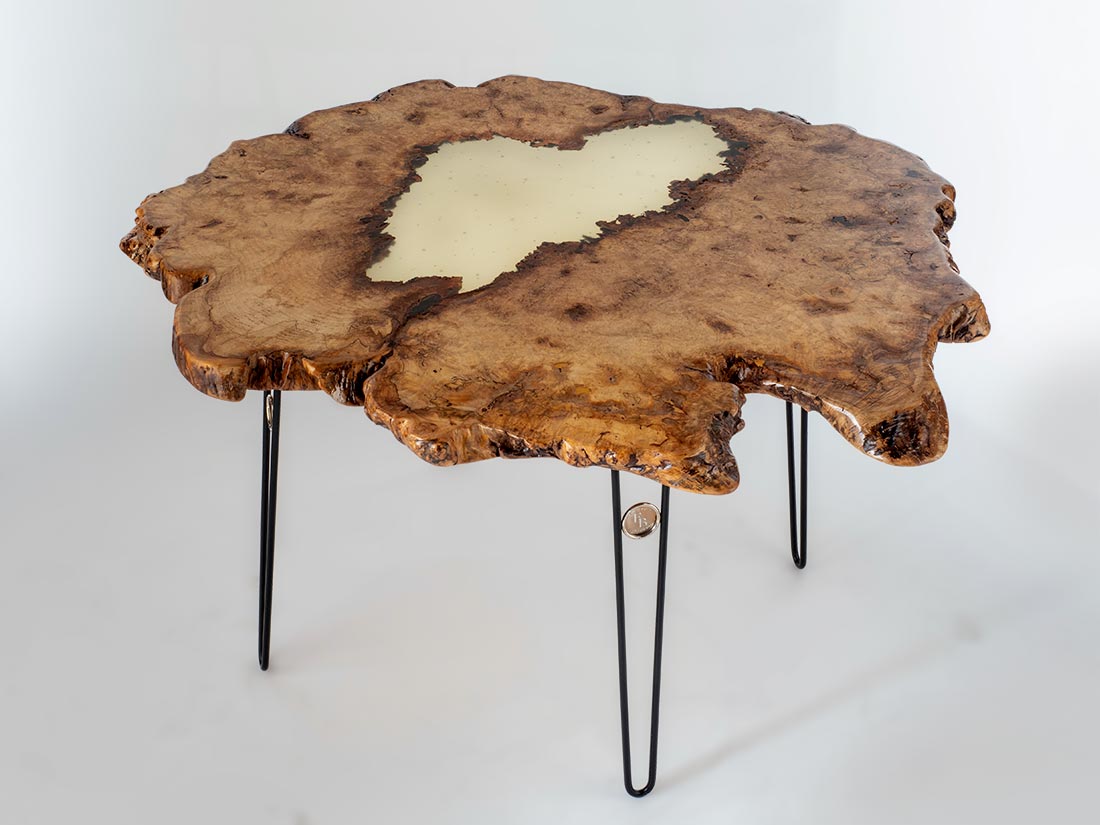 Spalted Norway Maple Crosscut Table by Enrico Bartolini - main product image for Resin Society