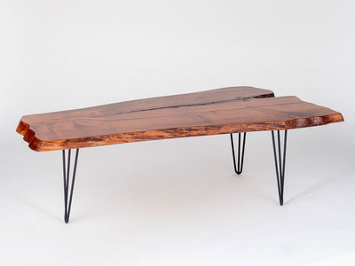 Spalted Maple Center Table with Hairpin Legs