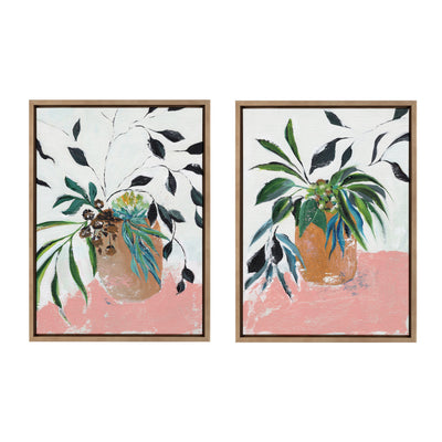 Sylvie Wild Foliage l and II Framed Canvas Art Set by Nikita Jariwala