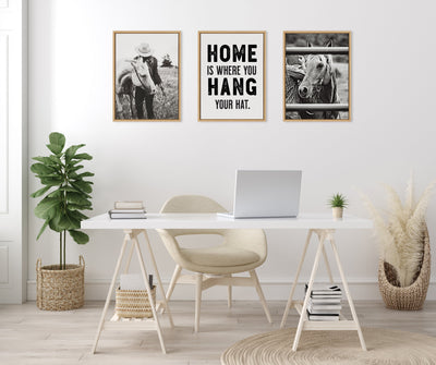 Sylvie Photo Silver Horse Framed Canvas by The Whiskey Ginger