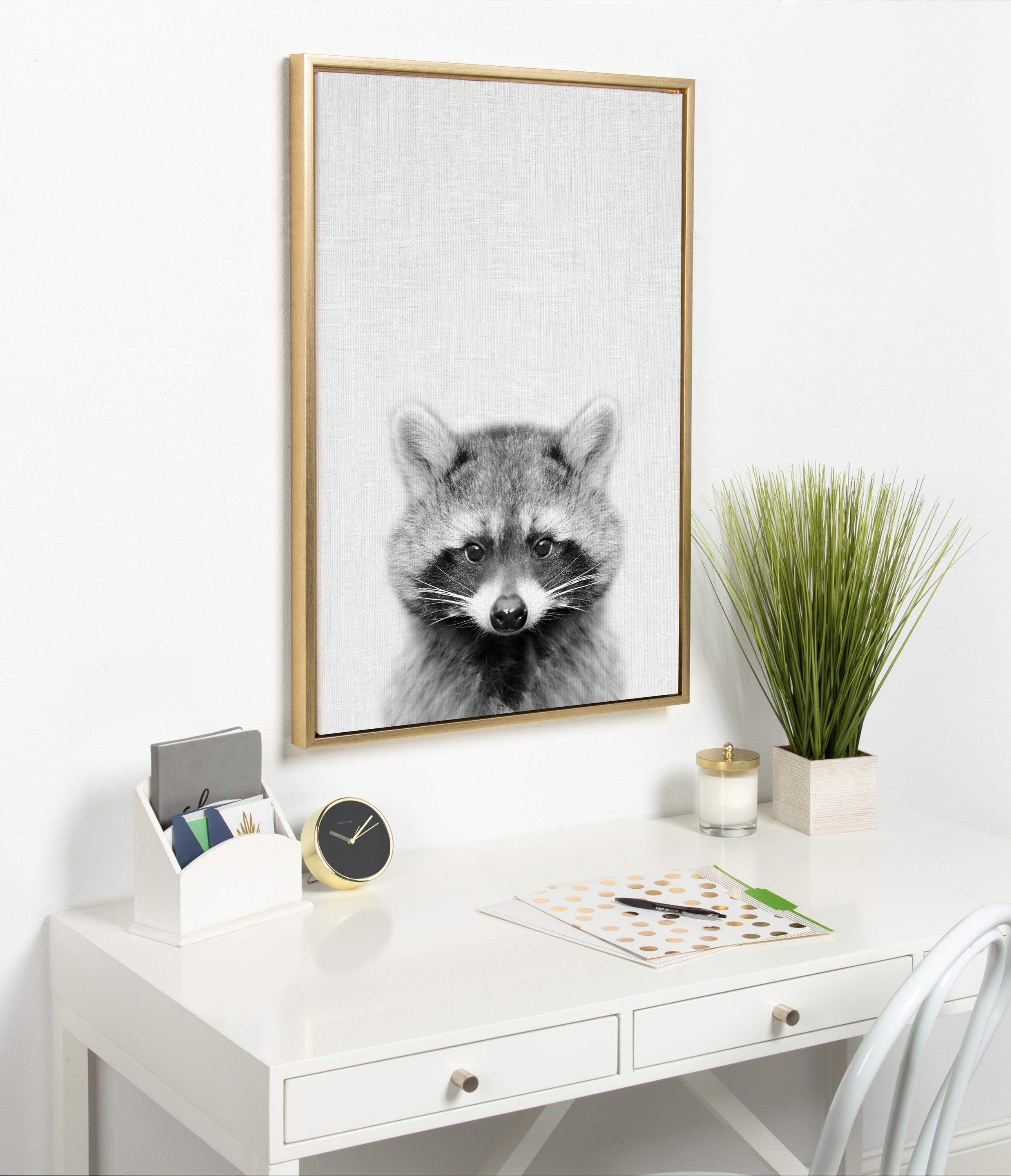 Sylvie Raccoon Framed Canvas by Simon Te Tai by kateandlaurel - product image 9 for Resin Society