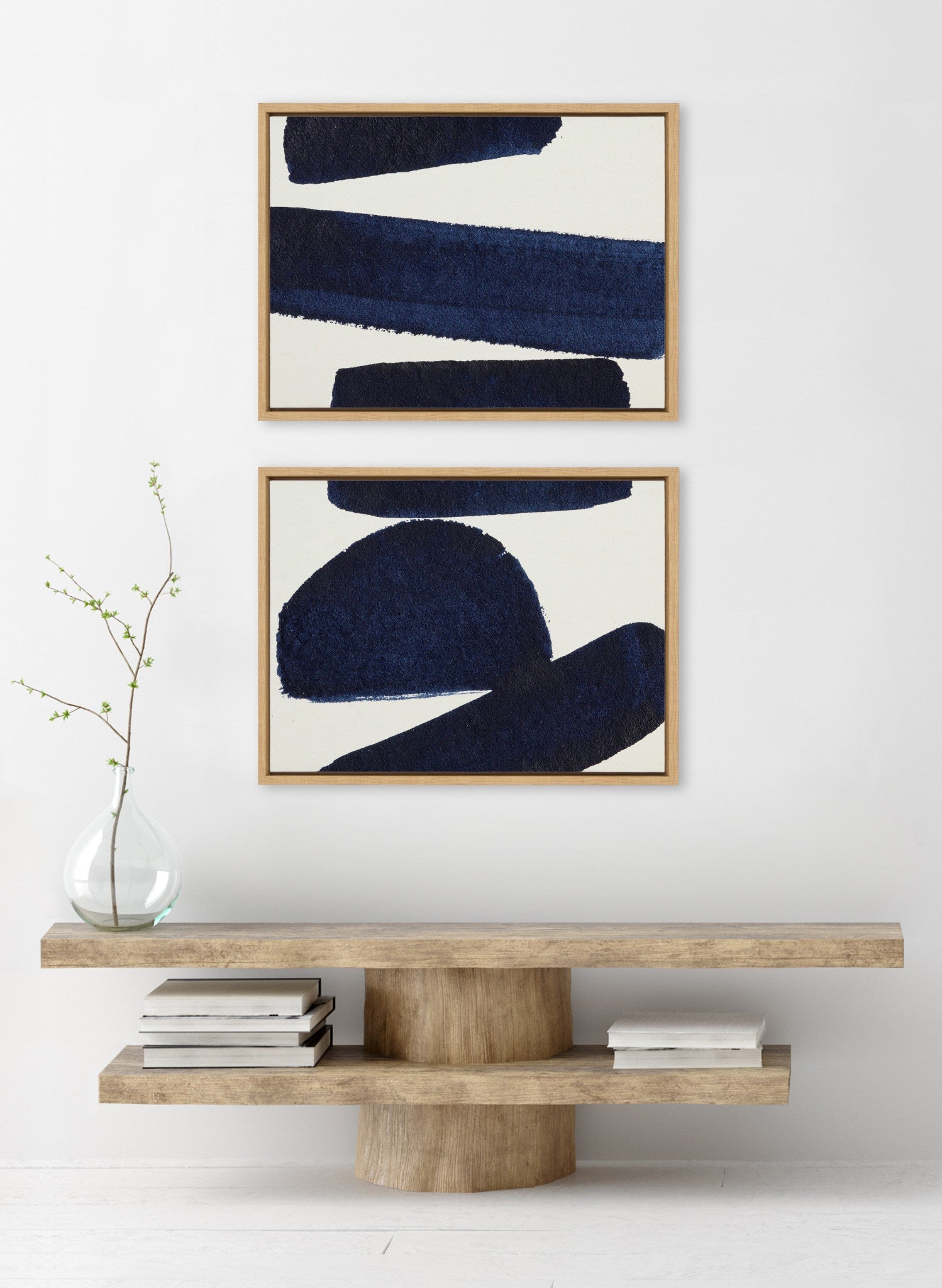 Sylvie Japandi 26 1 and 2 Framed Canvas Art Set by Rocket Jack