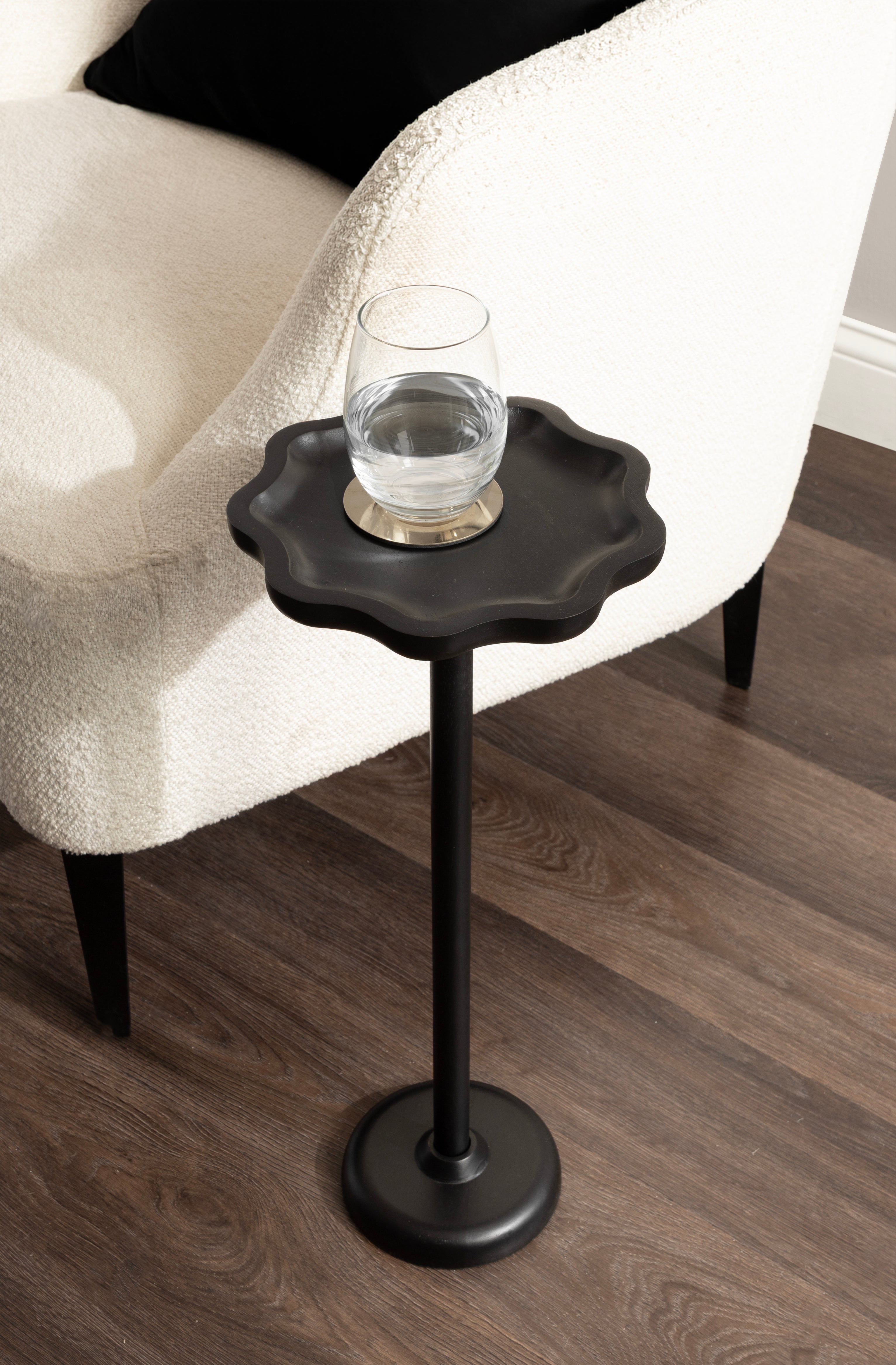 Alezar Scallop Wood Drink Table