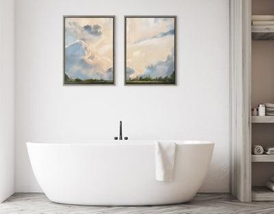 Sylvie Clouds Framed Canvas Set by Mary Sparrow by kateandlaurel - product image 5 for Resin Society