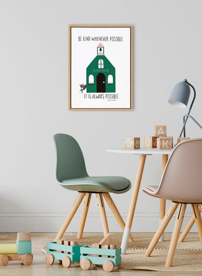 Sylvie Be Kind Whenever Possible Framed Canvas by kateandlaurel - product image 7 for Resin Society