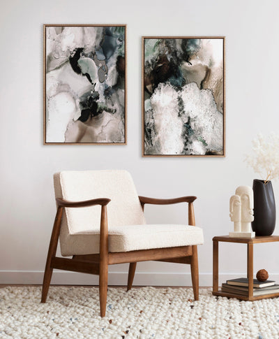 Sylvie Beaded Contour Flow I and II Framed Canvas Art Set by Amy Lighthall