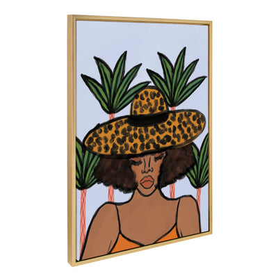 Sylvie Leopard Hat Framed Canvas by kateandlaurel - product image 2 for Resin Society