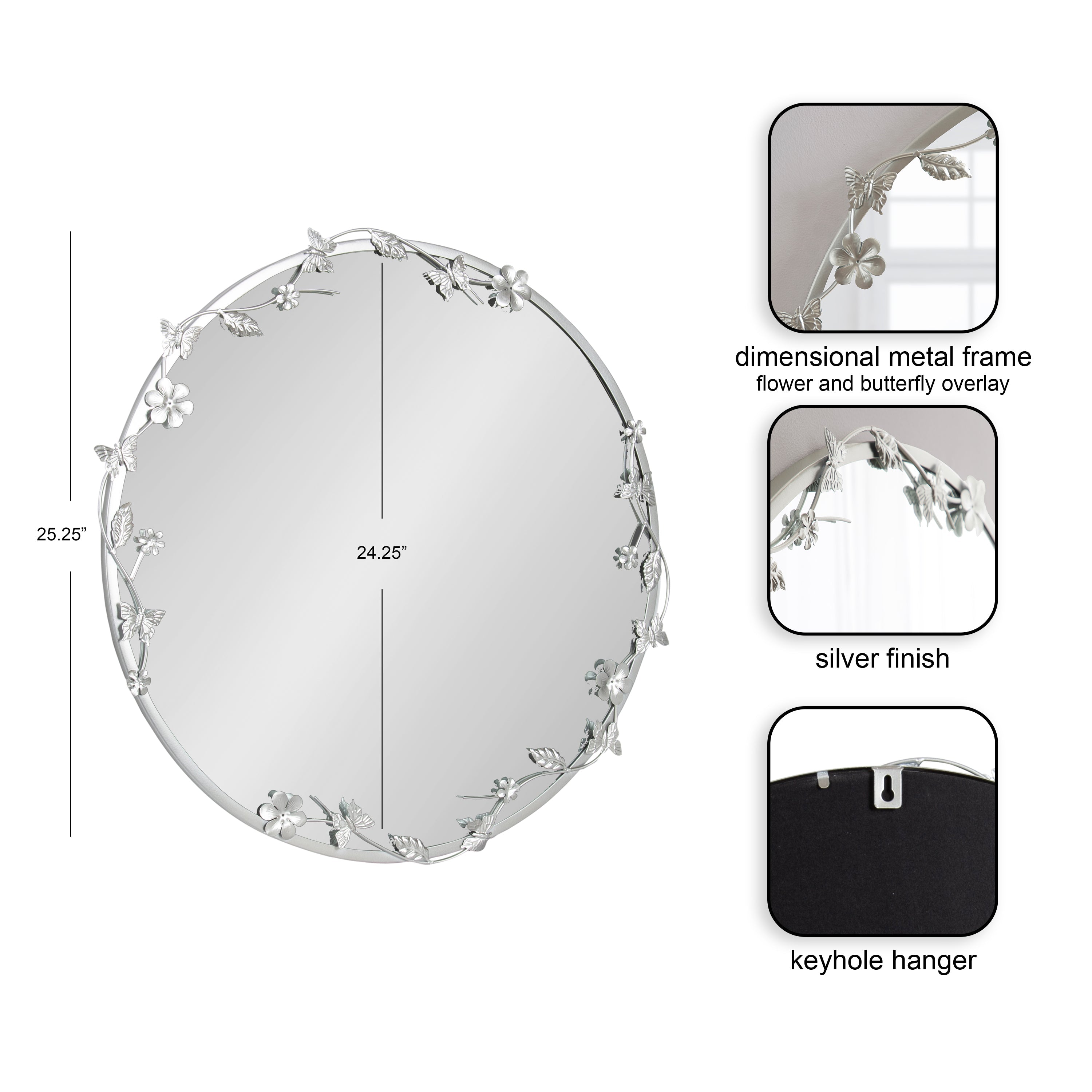 Rosella Floral Wall Mirror Metal