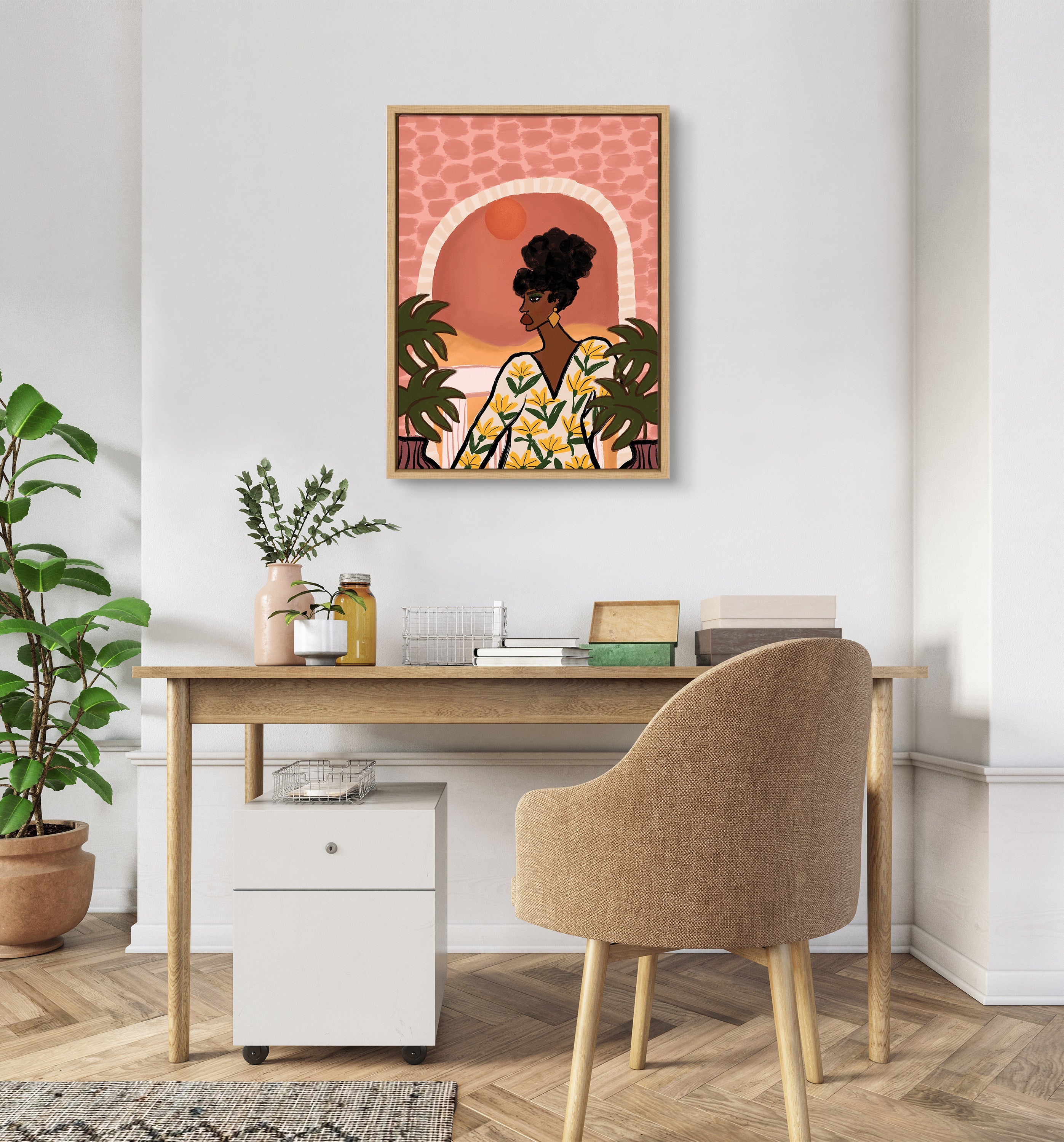Sylvie Desert Wanderer Lady Framed Canvas by kateandlaurel - product image 5 for Resin Society