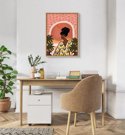 Sylvie Desert Wanderer Lady Framed Canvas by kateandlaurel - product image 5 for Resin Society