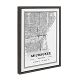 Sylvie Milwaukee Modern Map Framed Canvas by kateandlaurel - product image 2 for Resin Society