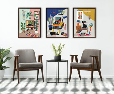 Sylvie Record Player Framed Canvas by kateandlaurel - product image 5 for Resin Society