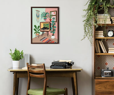 Sylvie TV Cat Bed Framed Canvas by kateandlaurel - product image 4 for Resin Society