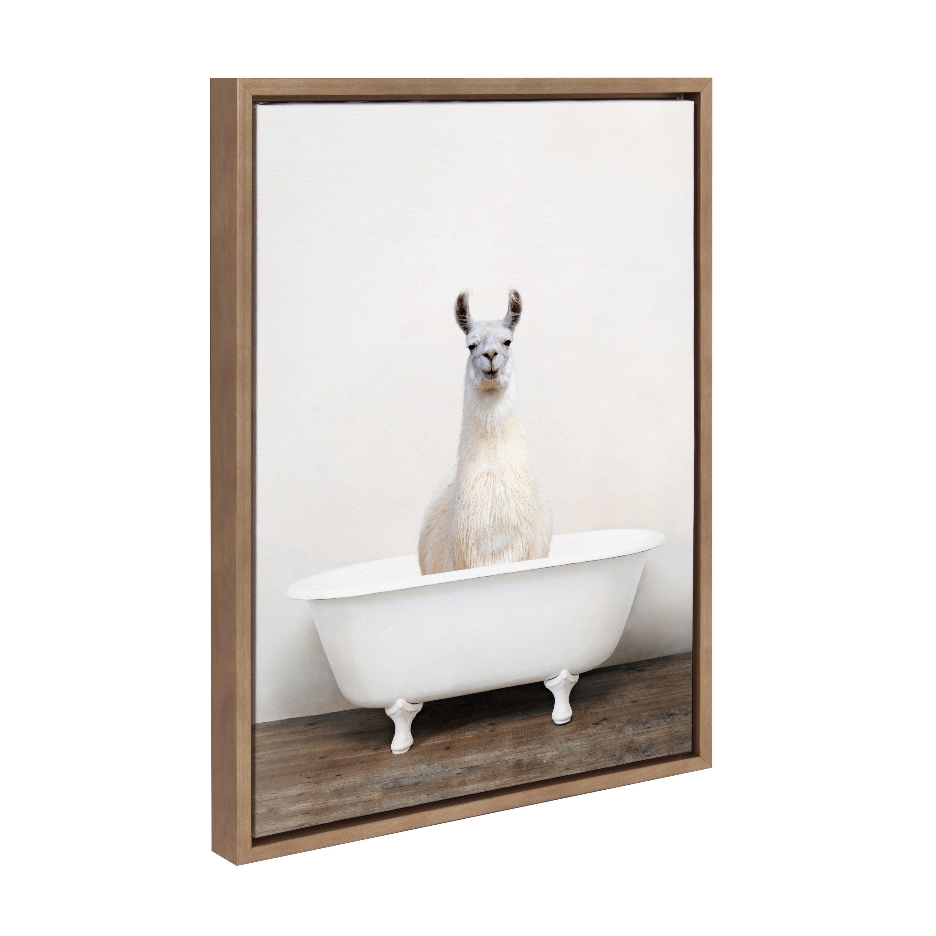 Sylvie Alpaca in the Tub Color Framed Canvas by kateandlaurel - product image 13 for Resin Society