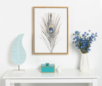 Sylvie Peacock Feather Framed Canvas by Simon Te of Tai Prints