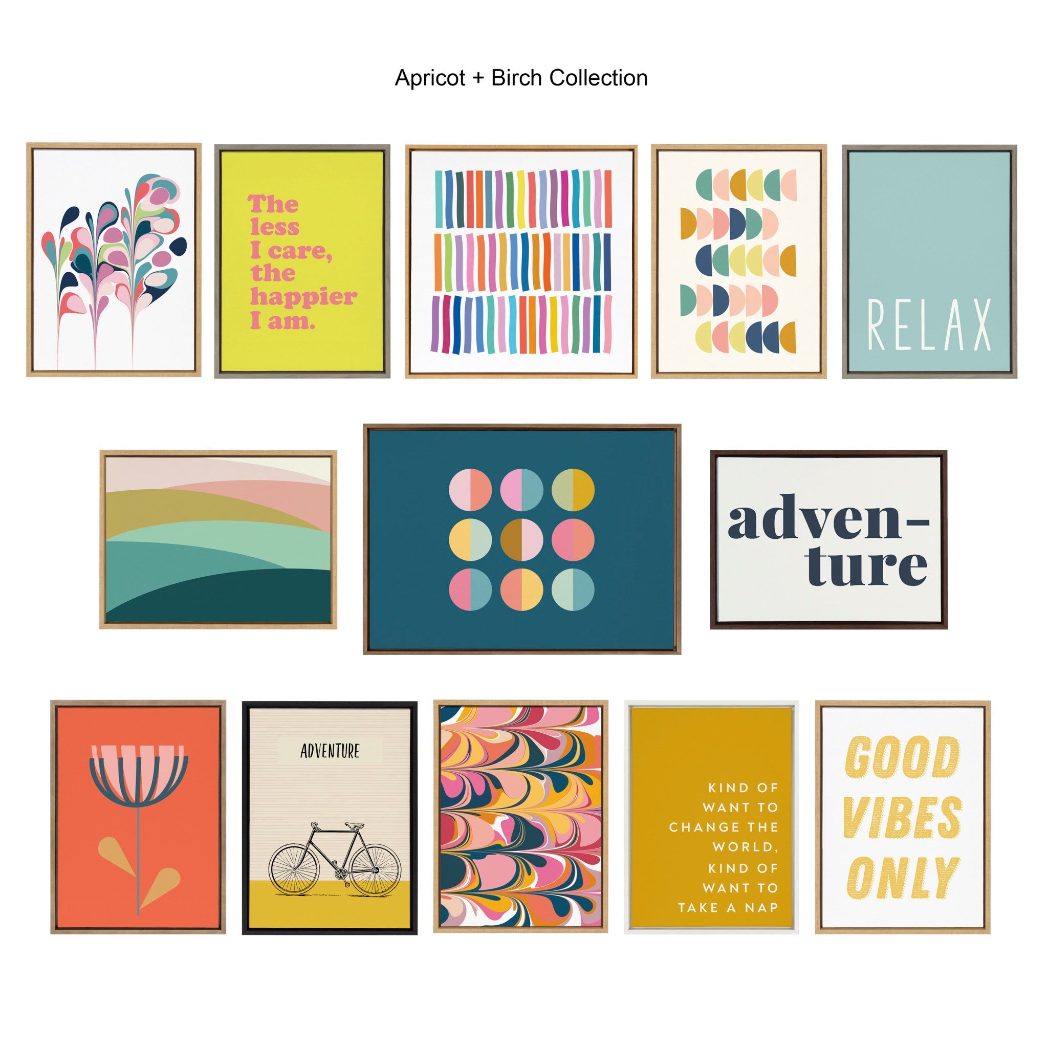 Sylvie Whimsical Lines Framed Canvas by Apricot + Birch