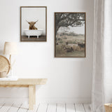 Sylvie Highland Cow in Tub Color Framed Canvas