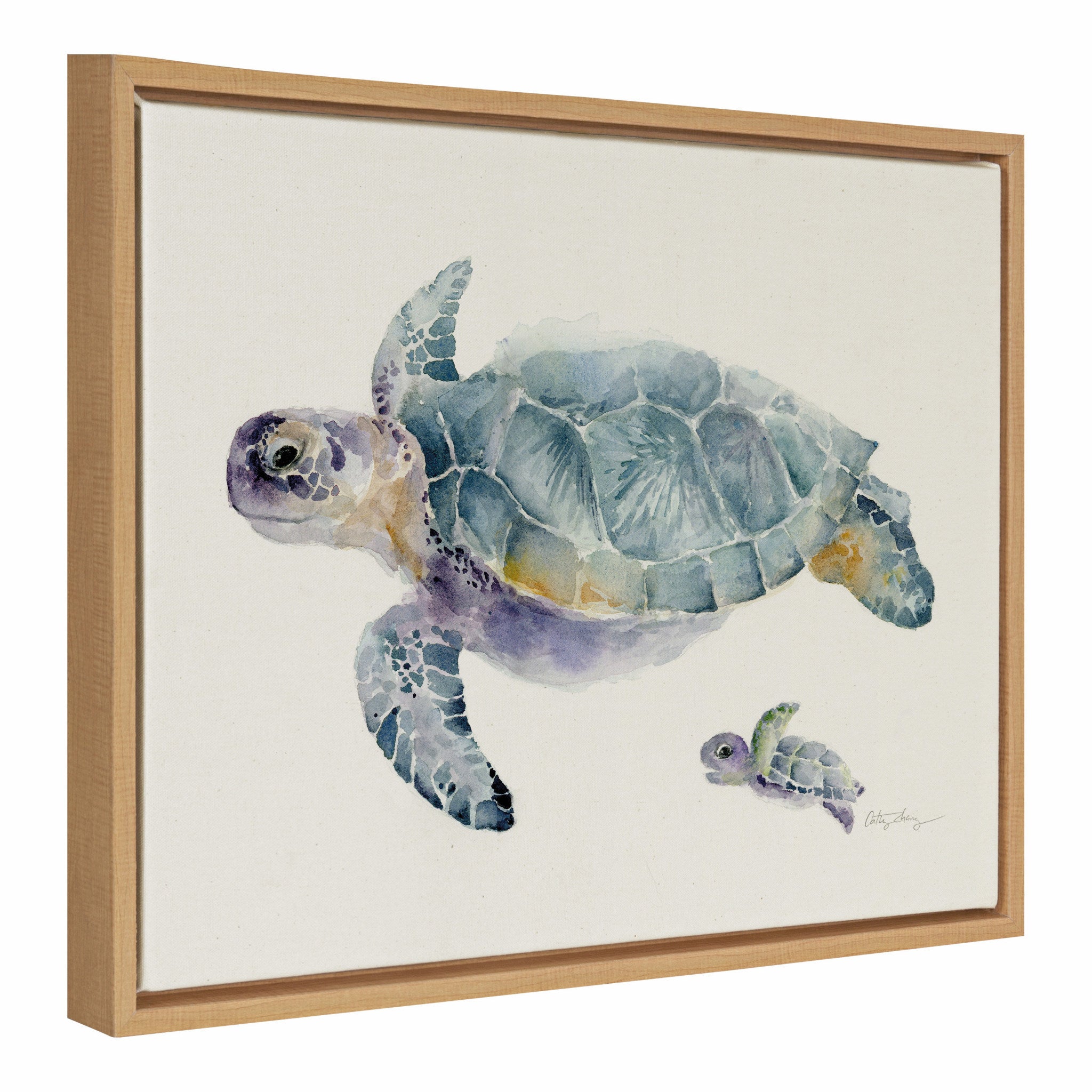 Sylvie Swim Along with Me Framed Canvas by Cathy Zhang by kateandlaurel - product image 2 for Resin Society