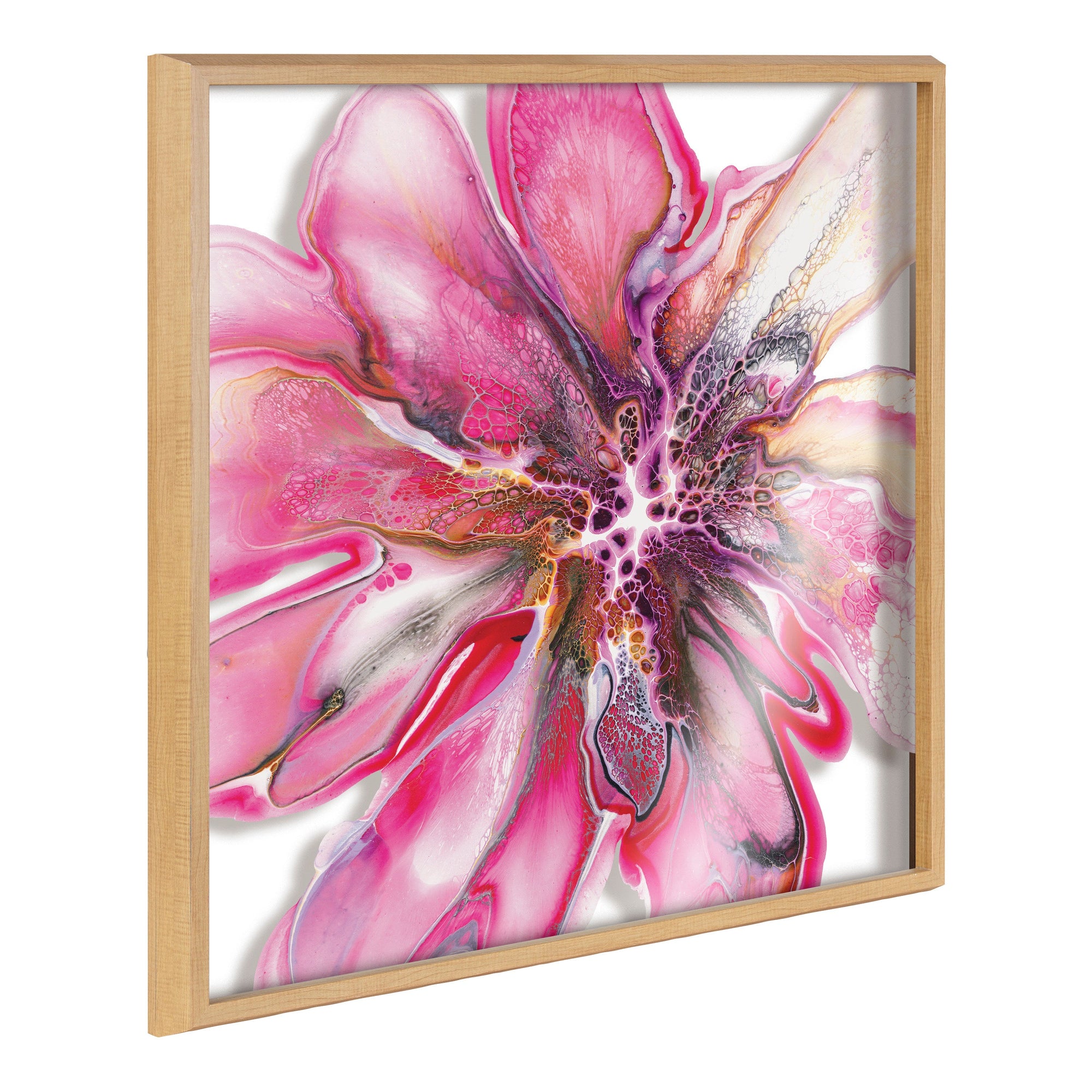 Blake Pink Blooms framed printed art featuring colorful brushstrokes by Xizhou Xie