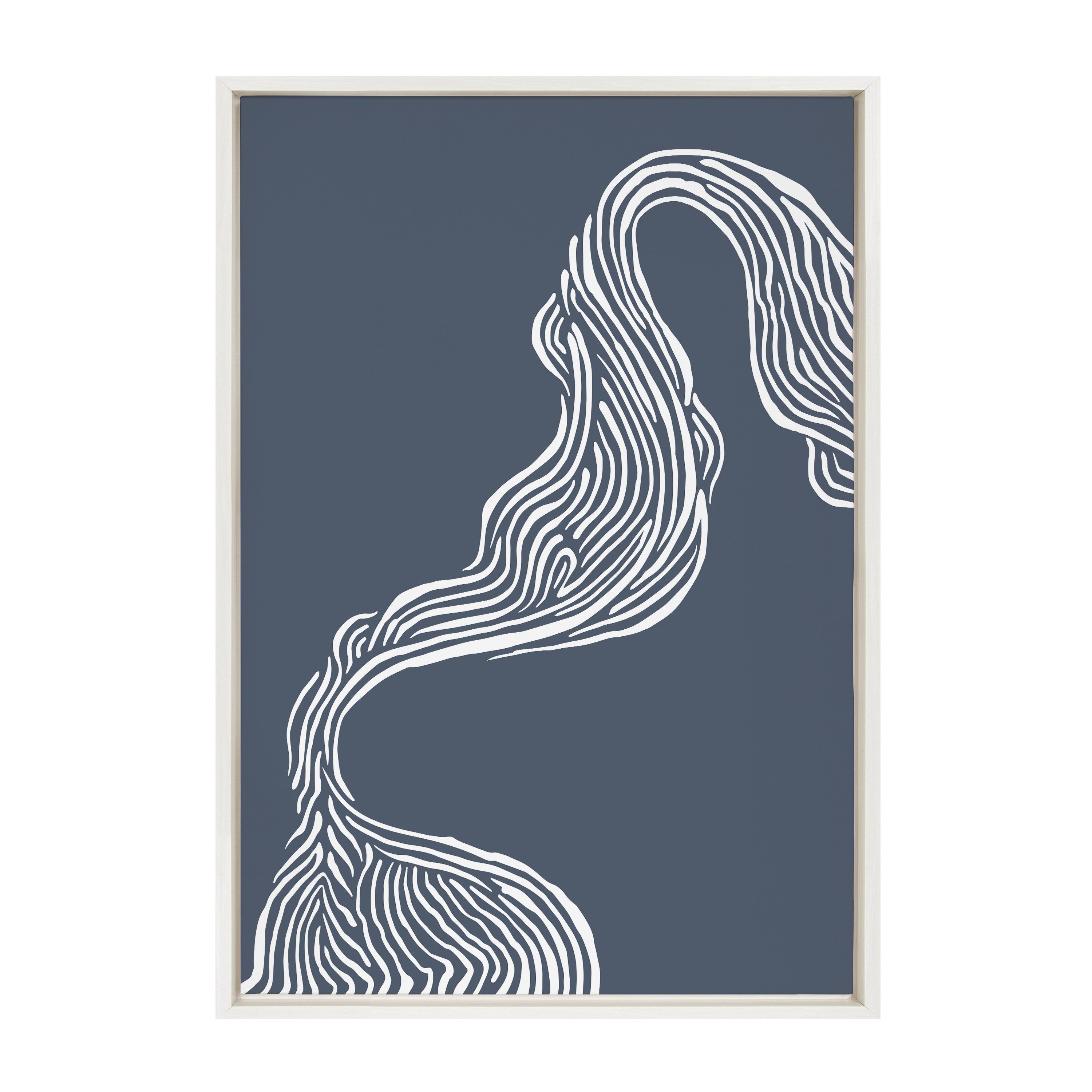 Sylvie Rich Blue Abstract River Framed Canvas by kateandlaurel - product image 7 for Resin Society