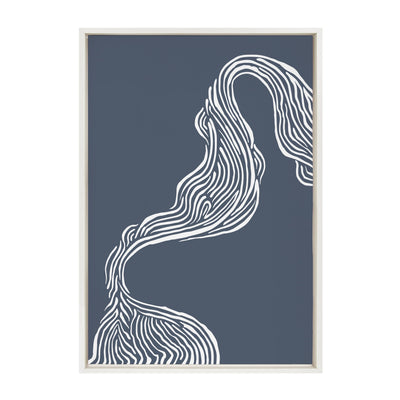 Sylvie Rich Blue Abstract River Framed Canvas by kateandlaurel - product image 7 for Resin Society