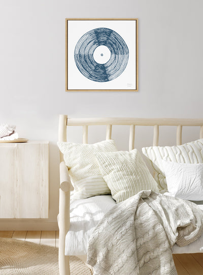 Sylvie Record Blue Framed Canvas by kateandlaurel - product image 17 for Resin Society