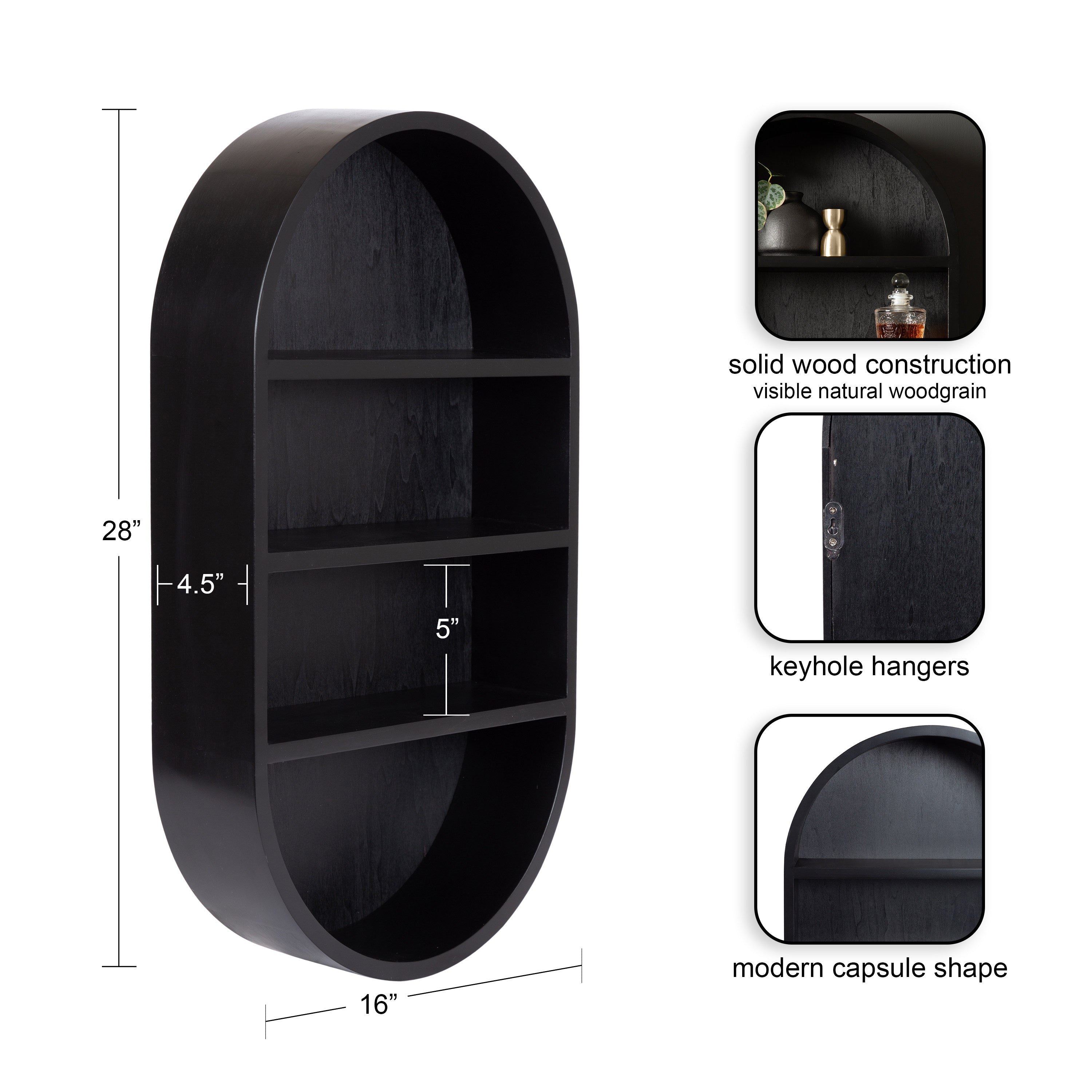 Hutton Wood Capsule Wall Shelf by kateandlaurel - product image 11 for Resin Society
