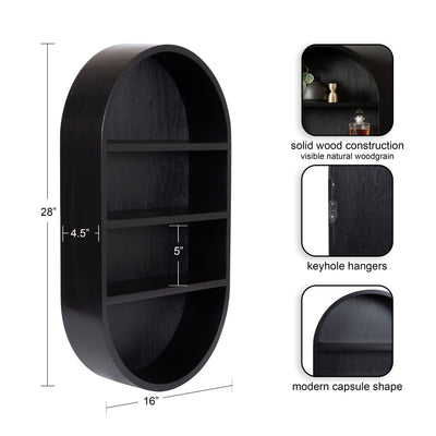 Hutton Wood Capsule Wall Shelf by kateandlaurel - product image 11 for Resin Society
