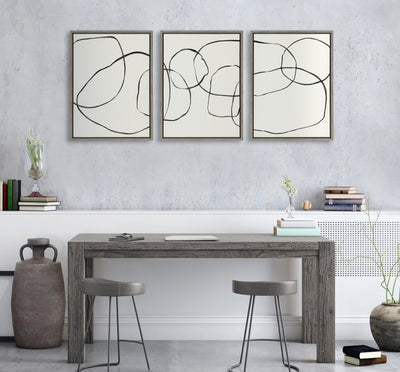 Sylvie Dancing Circles BW Framed Canvas by kateandlaurel - product image 10 for Resin Society