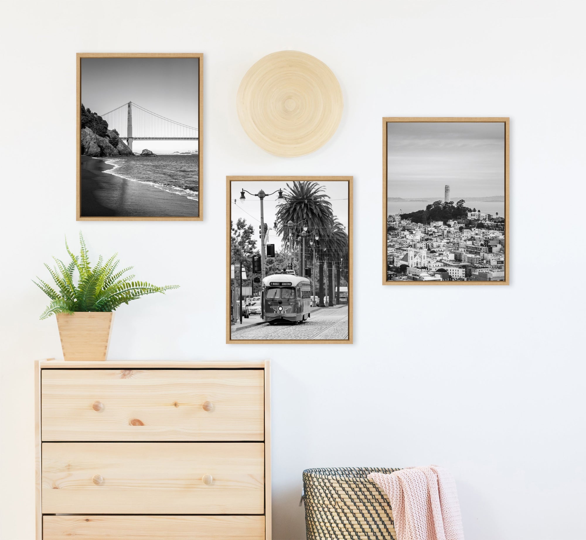 Sylvie San Francisco Black and White Framed Canvas Art Set by Crystal Lynn Collins