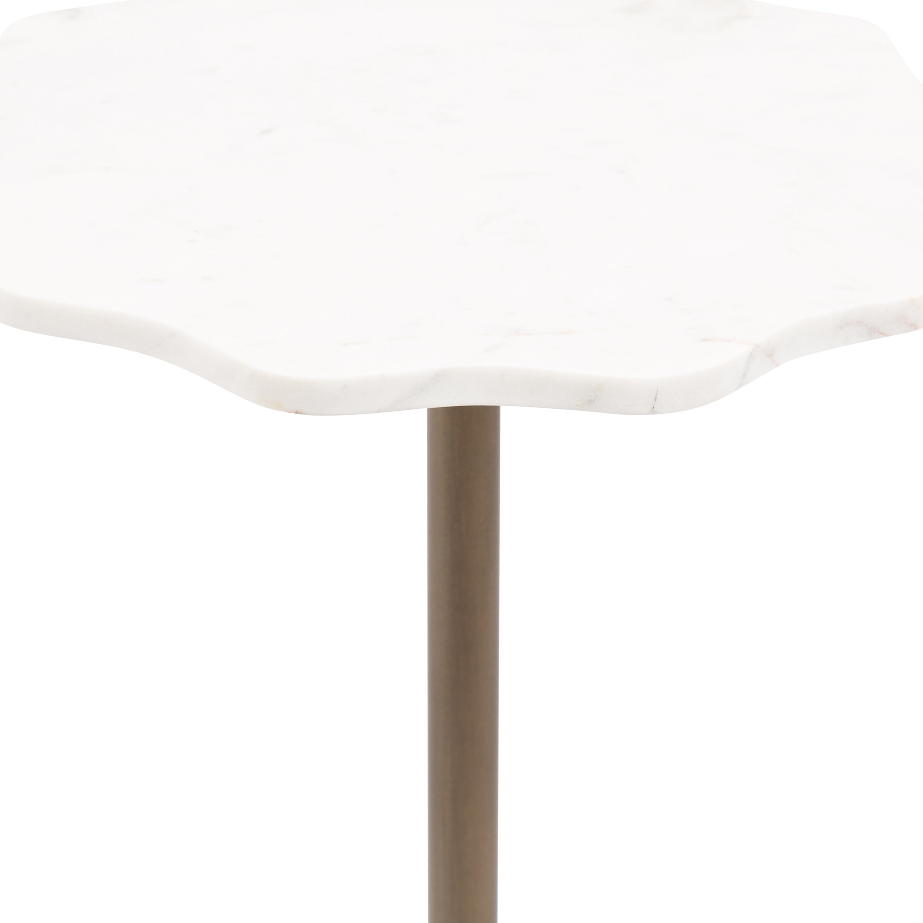 Sanzo Scalloped Marble and Metal Table