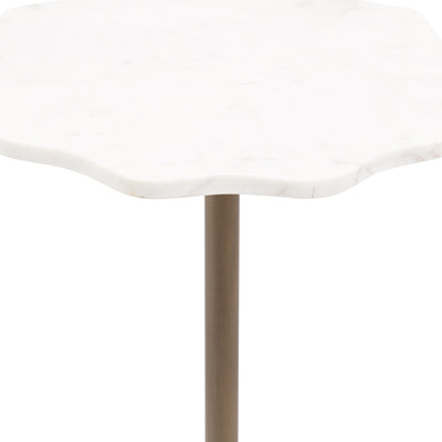 Sanzo Scalloped Marble and Metal Table